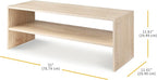 Whitmor Wood Stackable 2-Shelf Shoe Rack, White Oak, 31 inches