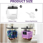 COAZEX 4 Pack Clear Laundry Pods Container, Plastic Square Laundry Room Organization and Storage Jars with Black Lids, Scoops & Labels for Detergent, Powder, Dryer Balls