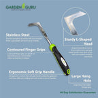 Garden Guru Patio Crack Weeder Tool with Ergonomic Handle – Stainless Steel Weed Puller for Patio Sidewalk Driveway Cracks | Rust Resistant (2 Pack)