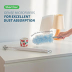 Oshang 12 Pack Disposable Heavy Duty Duster Refills - 43" Extendable Handle, Compatible with Swiffer - Dusters for Cleaning Ceiling Fans, Blinds, Furniture & High Corners