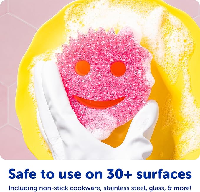 Scrub Daddy 6 Kitchen Sponges & 1 Daddy Caddy Dish Sponge Holder - BPA Free & Made with Polymer Foam - Stain & Odor Resistant, Scratch-Free Multipurpose Scrubbers