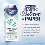 Cleancult Dish Soap Liquid Refills - Plant Based Cleaning Power - Cuts Grease & Grime - Free of Harsh Chemicals - Uses 90% Less Plastic - Mountain Eucalyptus - 32 oz/3 Pack