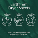 Cleanomic Earthfresh Fabric Softener Sheets Dryer Sheets, Softens & Removes Static Cling, Vegan Laundry Softener With Essential Oils -Fragrance Free