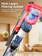 60KPa Cordless Vacuum Cleaner for Home, 700W Brushless Motor Handheld Vacuum, Dual 8000mAh Batteries, Up to 70-Min Runtime, 2L Dust Cup, LED Display, Anti-Tangle for Pet Hair, Carpet & Hardwood Floors