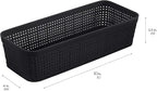 Simplify 10 Piece Organizing Set | Multiple Size Bins | Multipurpose | Office | Desk | Dorm | Bathroom | Storage Basket | Small Items | Accessories | Black