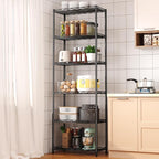 HOMEFORT 6-Tier Storage Shelves, Heavy Duty Metal Storage Rack, Wire Shelving Unit Organizer Rack for for Pantry Closet Kitchen Laundry (21”Wx11.4”Dx67”H,Black)