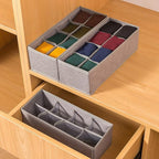Qozary 3 Pack Sock Underwear Drawer Organizer Dividers, Collapsible Cabinet Closet Storage Boxes for Clothes, Socks, Lingerie, Underwear, Tie, Belt, Baby, Bedroom