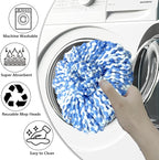 Spin Mop Replacement Heads Compatible with O Cedar RinseClean 2 Tank System,4 Pack Mop Refills Microfiber Mop Replace Heads,Deep Cleaning for All Flooring,Machine Washable and Easy to Install