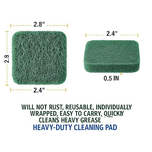 16-Pack Individually Wrapped Green Stainless Steel Soap Pads | Reusable Steel Wool Soap Pads | Leak-Proof Scouring Pads Metal Scrubber