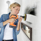 Auniwaig 1000-Grits 7 Inch Scrubber Scouring Pads Gray-Multipurpose, Drill Scuffing Disc Hoop and Loop Cleaning Kit for Bathroom & Kitchen 6pcs