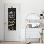 Lolalet Hanging Earring Holder Organizer with 20 Hooks for Women, Earring Organizer Wall Earrings Hanger Pierced Earring Storage, Felt Stud Earring Display, 608 Holes for Earrings - Black, 2 Pack