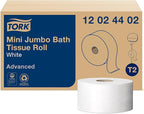 Tork Matic Soft Hand Towel Roll, White, Premium, H1, Quick-Absorbing, Long-Lasting, Thick 2-Ply, 6 Rolls x 575 ft, 290096 & Mini Jumbo Toilet Paper Roll White T2, Advanced, 2-Ply, 12 x 751', 12024402