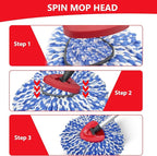 Spin Mop Replacement Heads Compatible with O Cedar RinseClean 2 Tank System,4 Pack Mop Refills Microfiber Mop Replace Heads,Deep Cleaning for All Flooring,Machine Washable and Easy to Install