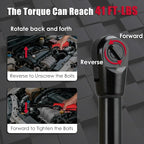 KITLUCK Cordless Electric Ratchet Wrench Set, 3/8" 12V Extended Power Ratchet Tool Kit, 41 Ft-Lbs Cordless Ratchet with 8 Sockets, 1/4" adapter, LED Light, 2-Pack 2000mAh Battery And Charger