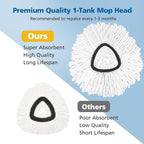 4 Pack Spin Mop Replacement Head Spin Mop Refills Compatible with O Ceda EasyWring 1-Tank System, 100% Microfiber Mop Cleaning Machine Washable Spin Mop Head for Easywring 1 Tank System, White