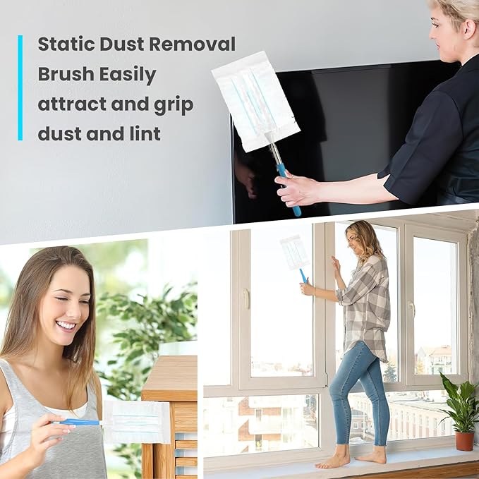 20 Count Feather Dusters Refill for Cleaning, 180 Degree Heavy Duty Duster Replacement Head for Swiffer Duster,Dusting Furniture, Blinds, Ceiling Fans, Helps Remove Allergens