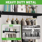 Closet Shelves Wall Mounted, 28 Inches Heavy Duty Closet Rod with Shelf Metal Utility Shelf for Wall, Closet, Laundry Room