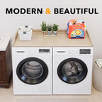 SpaceAid Washer Dryer Countertop, Laundry Wood Shelf Topper with Edge, 54" Width x 27.5" Depth Cover Guard Organizer for Washer and Dryer Laundry Hamper Counter Storage Organization (Oak)