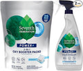 Seventh Generation Stain Remover Bundle – Power+ Laundry Spray + 3-in-1 Oxy Booster Packs, Plant-Based Formulas, Fragrance-Free (2 Piece Set)