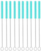 Long Straw Brush Cleaner (10 Pack), Flexible Nylon Tube Cleaning Brushes with 0.4" Bristles, Rust-Proof Stainless Steel Wire Washer for Reusable Tumblers, Sports Bottles & Pipes (10 Inch)