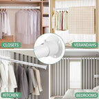 Closet Rods for Hanging Clothes, 1.3 Inch Diameter Heavy Duty Closet Rod 17-87 Inch Adjustable Clothes Hanging Bar Matte White Shower Curtain Rods for Closet, Wardrobes, Bathroom, Windows