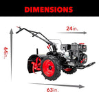 Pulsar 20-Inch Gasoline Powered Rear Tine Tiller with Variable Speed and Rotating Handle