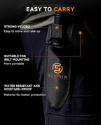 SUNPOW Metal Detector Shovel Digging Tools - Heavy Duty Double Serrated Edge Digger Shovel Knife - Garden Digging Tools with Carrying Sheath - Metal Detector Accessories