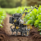 Garden Tiller, 99cc Heavy Duty Gas Tiller, 20" Power Tiller for Digging, clearing, Rooting, Weeding, Soil Cultivation, etc. in Gardens, lawns and Vegetable Gardens