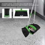 Green Broom with Dustpan Combo Set, 51" Long Handle Household Cleaning Tool, Ideal Broom and Dustpan Set for Pet Hair and Home Use