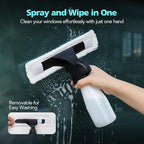 Window Vacuum Cleaner Kit Cordless, 35Min Runtime & 2 Suction Nozzles Cleaning Tool, All-in-One Electric Squeegee Spray Kit for Streak-Free Windows Washing, Shower Glass, Mirrors,Car
