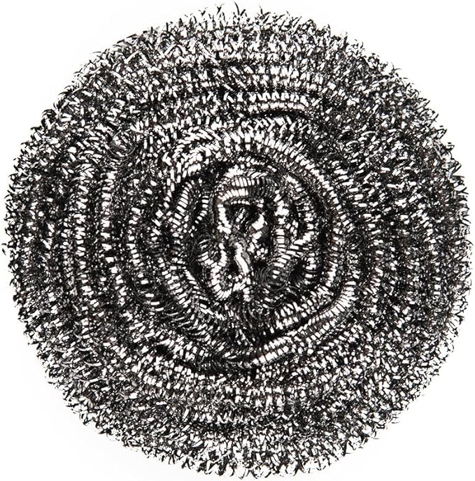 12 Pcs Stainless Steel Wool Scrubber, Steel Wool Soap Pads, Steel Wool Scrubber forKitchens, Bathroom Cleaning Dishes Pans Pots Ovens Grills