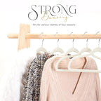 HOUSE DAY Premium Velvet Clothes Hangers Non-Slip Flocked Felt Hangers Heavy Duty Durable Coat and Suit Hanger, Vibrant Color Slim Lightweight Space Saving Hanger (20 Pack, Ivory)