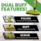 H2O HD Dual Buff Steam Mop, 8 in 1 Handheld Steam Cleaner For Kitchen Tile Floors, Hardwood Floors, Grout Cleaner, Upholstery Cleaner and Carpets, 2 washable scrub pads, 8 cleaning accessories
