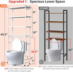 Over the Toilet Storage shelf, 4-Tier Bathroom Organizer Rack, Easy To Install with Adjustable Feet Pad and Basket Freestanding Bathroom Shelves Above Toilet, Space Saver Toilet Storage Cabinet(White)