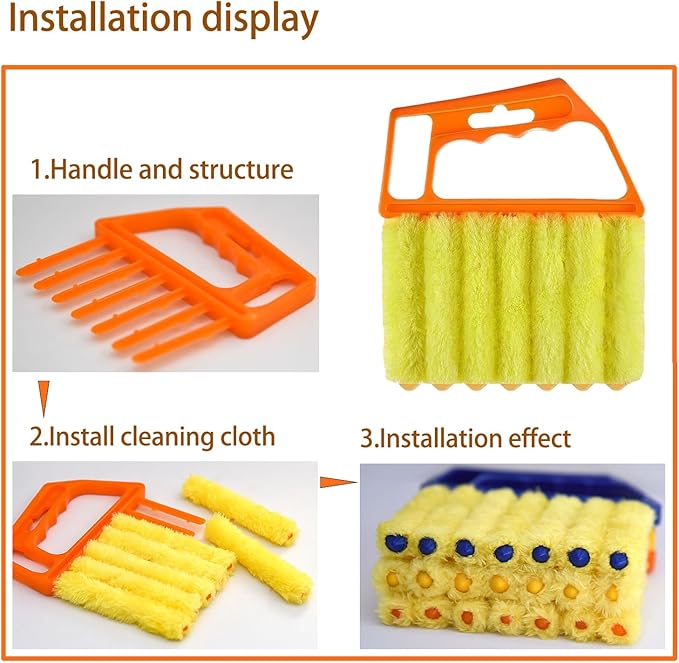 Blind Cleaner Duster Tool, Blinds Cleaner Tool, Extra Washable Blind Duster Sleeve - Microfiber Louver Cleaning Tool for Vents, Air Vent Cleaner and Dusting(2-Pack)