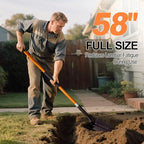 VNIMTI Trench Shovel Heavy Duty, 6-Inch Trenching Shovel with Fiberglass Handle, 58 Inches
