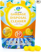 Garbage Disposer Freshener,Sink Disposal Odor Eliminator,50 Count Lemon Scented Deodorizer Drops,Kitchen Sink Freshener Pods