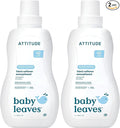 ATTITUDE Baby Fabric Softener, Plant and Mineral-Based Ingredients, HE Compatible, Vegan and Cruelty-free Laundry and Household Products, Soothing Chamomile, 40 Loads, 33.8 Fl Oz (Pack of 2)