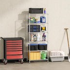 FDW 6-Shelf Adjustable,Storage Shelves Wire Shelving Shelving Unit Metal Shelves Storage Shelf,13" D x 23" W x 59" H,Chrome