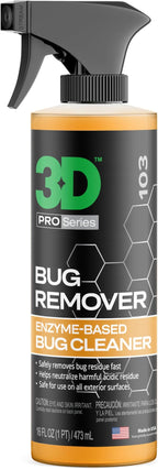 3D Bug Remover - All Purpose Exterior Cleaner & Degreaser to Wipe Away Bugs on Plastic, Rubber, Metal, Chrome, Aluminum, Windows & Mirrors, Suitable for use on Car Paint, Wax & Clear Coat