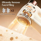 Fabric Shaver, Lint Shaver with Lint Brush, 3-Speed Sweater Shaver to Remove Pilling for Clothing, 6 Leaf Blade, LED Display, Electric Lint Remover for Furniture, Blanket, Couch (Beige)