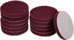 HARFINGTON 12pcs Scrubber Scouring Pads 500 Grits 3 Inch Drill Power Brush Hoop and Loop Surface Conditioning Disc Drill Scuffing Disc Scrub Pads for Home Kitchen Cleaning, Dark Red