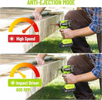 Impact Driver: 21V 1/4" Hex Cordless Impact Driver, 230N.m (2,035in-lbs) Brushless Impact Driver Drill Set, 20Psc Screwdriver Bits, 2.0 Ah Battery, Variable Speed for DIY and Automotive