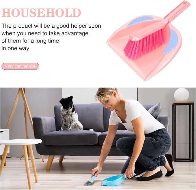TOYANDONA Mini Portable Dustpan and Hand Brush Set, Red Small Table Cleaning Broom for Household and Pet Hair, Multi-Function Compact Sweeping Accessory for Home and Office Use
