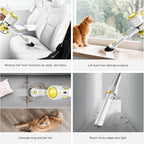Honki Cordless Vacuum Cleaner for Home, Powerful Stick Vacuum with Rechargeable Battery, Green Light Anti-Tangle Brush, 6-in-1 Lightweight Handheld Vacuum for Pet Hair, Hard Floor, Carpet, Yellow