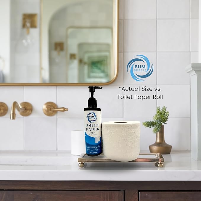 Toilet Paper Gel – 3 Month Size – A Cleaner Way to Wipe – Wet Wipe Alternative & Flush Safe – Toilet Paper Foam, Spray, or Lotion Substitute for Wiping – 8.45oz