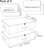 iwill CREATE PRO Pack of 2, Rigid Underbed Storage Boxes with Zip Lid for Clothes, Bedding Sheets, Blankets Organiser, Black Gray