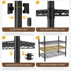 Golpart Coat Rack Clothes Wardrobe：Closet Organizer and Storage Clothing Garment Rack with Shelves Heavy Duty for Hanging Clothes Portable Adjustable Black 15.8" DX56.8 WX76.5 H