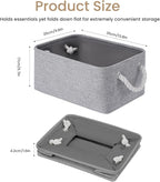 Storage Baskets for Shelves 13.8x9.8x6.7 Inch-Foldable Fabric Organizing Storage Bins with Handles, Closet & Bathroom Organizer, Home Storage for Kitchen, Office (6-Pack, Gray)