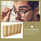 BESPORTBLE Sunglasses Organizer Tray 5-Grid Eyeglasses Storage Display Case Wear-Resistant Glasses Rack for Home Countertop Eyewear Organization